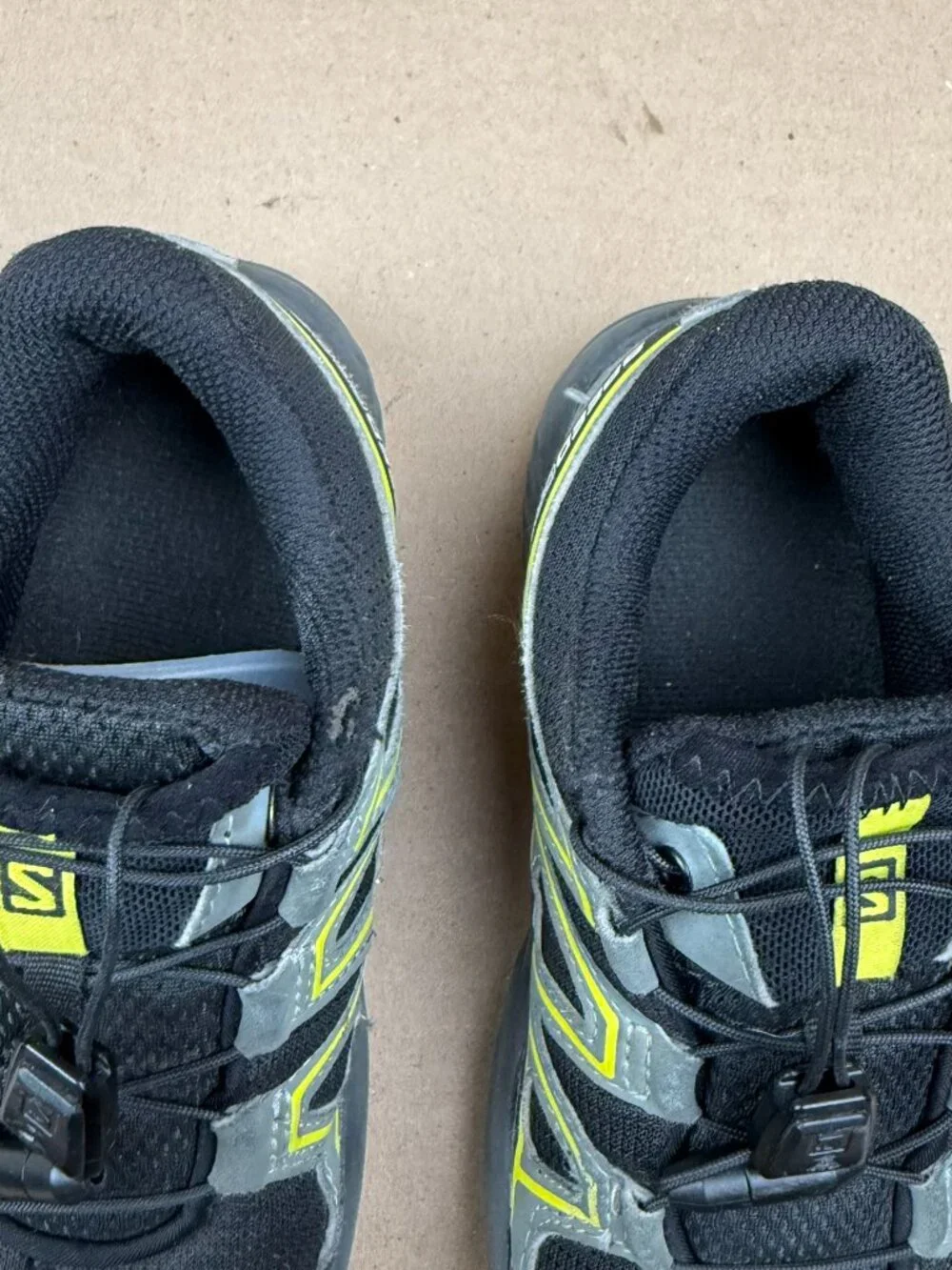 Kids' Salomon Speedcross Trail Running Shoes Black Yellow Size 13K
